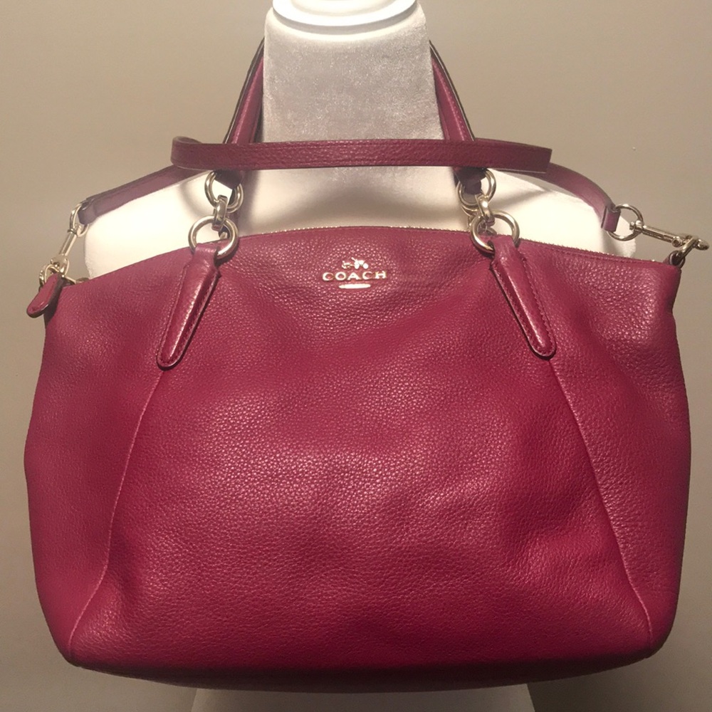 Coach Handbag-Leather Crossbody-Magenta